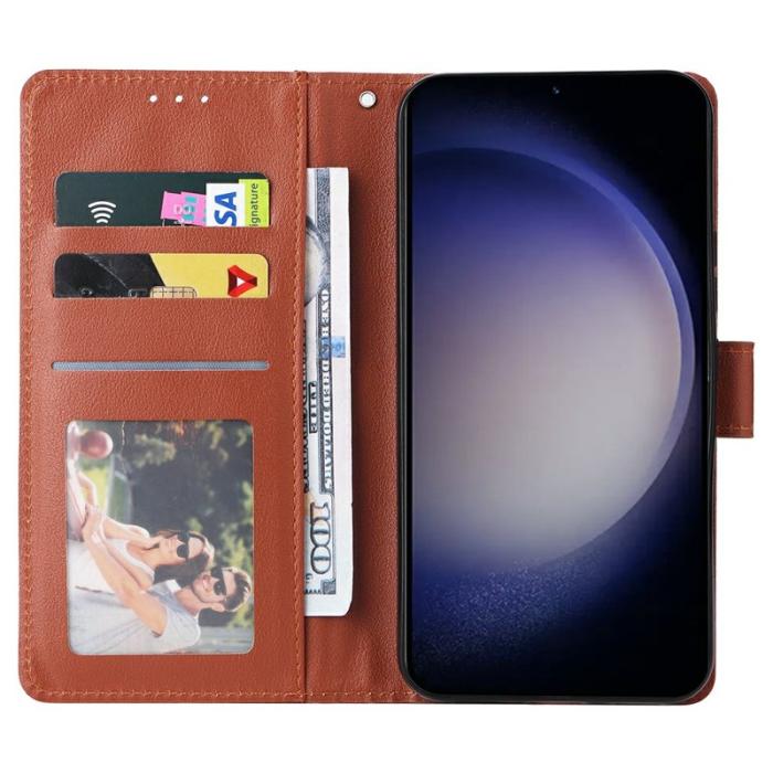 OEM - Samsung Galaxy S26 / S26 Pro Fodral Ställ PU Läder - Brun