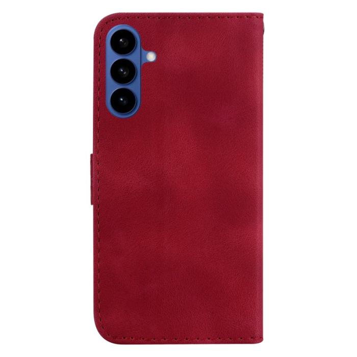 OEM - Samsung Galaxy S26 / S26 Pro Skal 7-formad Mönster Äkta Läder - Röd