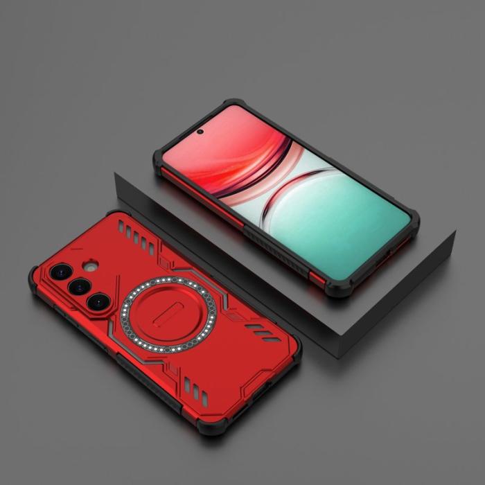 OEM - Samsung Galaxy S26/S26 Pro Skal Magnetiskt Butterfly Armor Plast - Röd