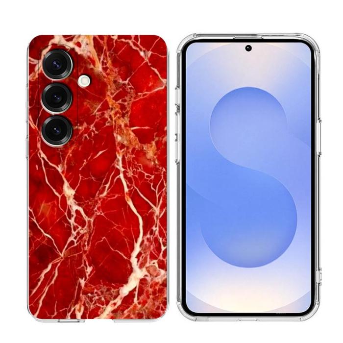 OEM - Samsung Galaxy S26/S26 Pro Skal Marmortryck Mjuk TPU - Röd