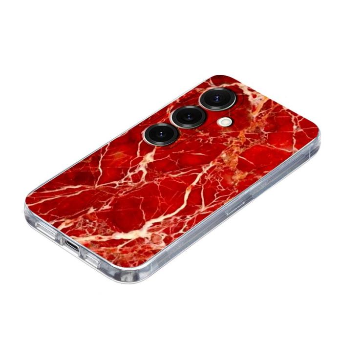 OEM - Samsung Galaxy S26/S26 Pro Skal Marmortryck Mjuk TPU - Röd