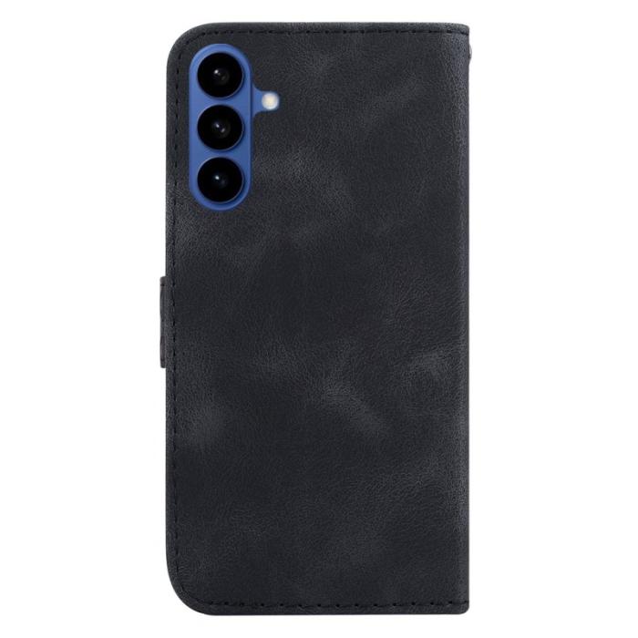 OEM - Samsung Galaxy S26 / S26 Pro Ställskal 7-formad Mönster Äkta Läder - Svart