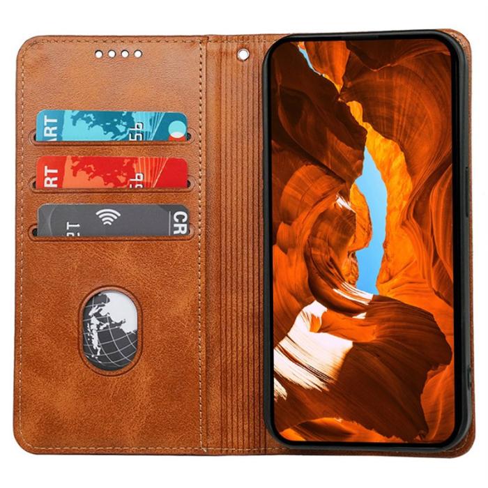 OEM - Samsung Galaxy S26 Skal Äkta Läder Med Magnetisk Stängning - Gul