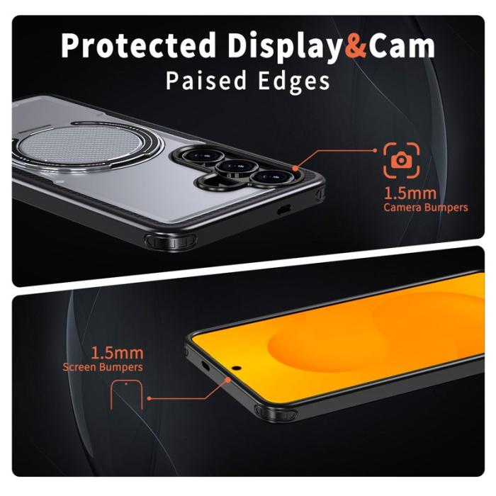 OEM - Samsung Galaxy S26 Skal Magnetiskt TPU + PC Med Dämpande Ställ - Grå