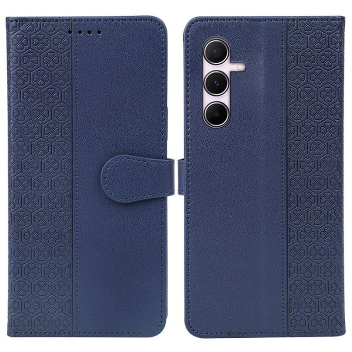 OEM - Samsung Galaxy S26 Skal Magnetlås Fyrklöver Äkta Läder - Blå