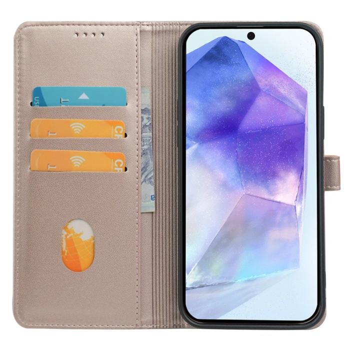 OEM - Samsung Galaxy S26 Skal Magnetlås Fyrklöver Äkta Läder - Roséguld