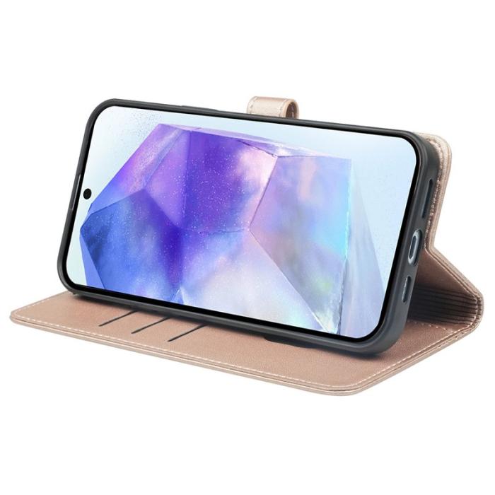 OEM - Samsung Galaxy S26 Skal Magnetlås Fyrklöver Äkta Läder - Roséguld