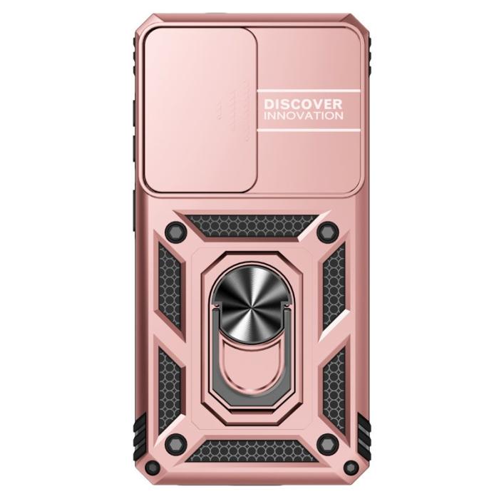 OEM - Samsung Galaxy S26 Skal Plast med Linsskydd Ställ - Roséguld