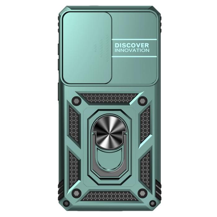 OEM - Samsung Galaxy S26 Skal Plast med Linsskydd Ställ - Svartgrön