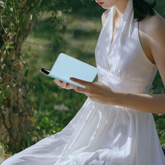 OEM - Samsung Galaxy S26 Ultra Fodral Äkta Läder Folio Magnetlås - Ljusblå