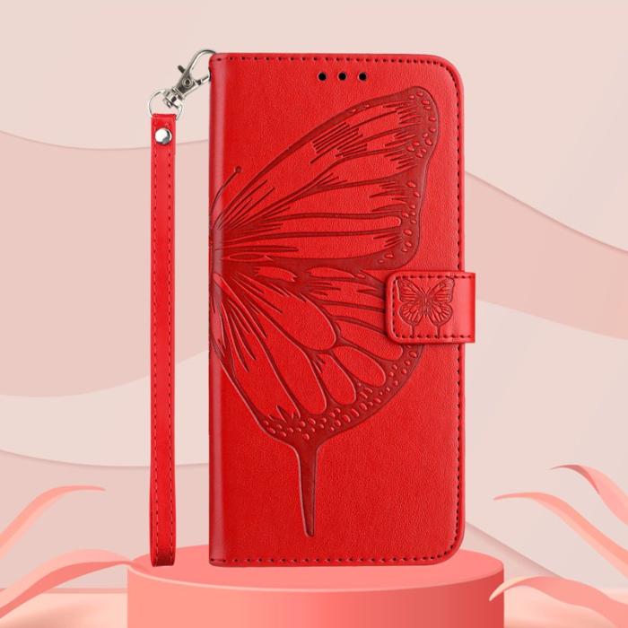 OEM - Samsung Galaxy S26 Ultra Fodral Äkta Läder Med Handledsrem - Röd