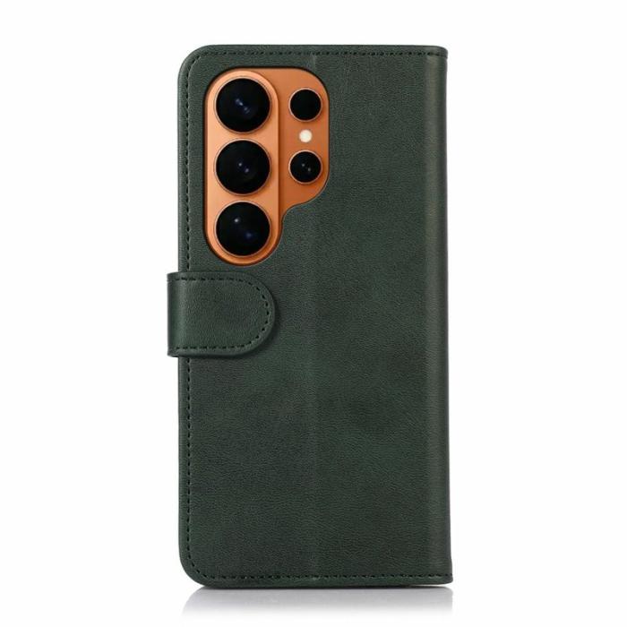 OEM - Samsung Galaxy S26 Ultra Fodral Äkta Läder Med Ställ - Grön