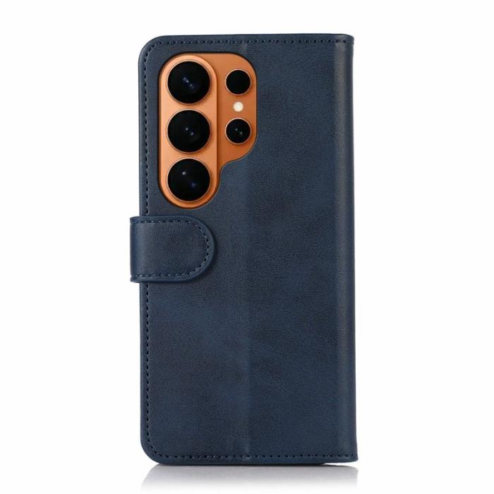 OEM - Samsung Galaxy S26 Ultra Fodral Äkta Läder Med Ställning - Blå