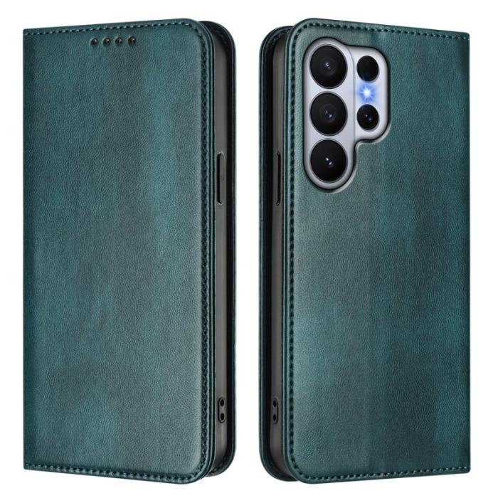 OEM - Samsung Galaxy S26 Ultra Fodral Äkta Läder RFID Skydd - Mörkgrön