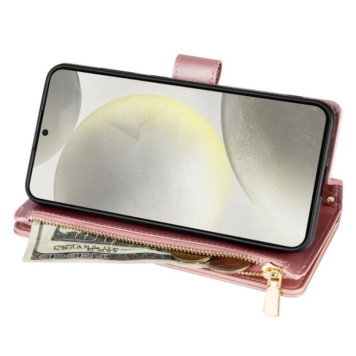 OEM - Samsung Galaxy S26 Ultra Fodral Äkta Läder Rhombus - Roséguld