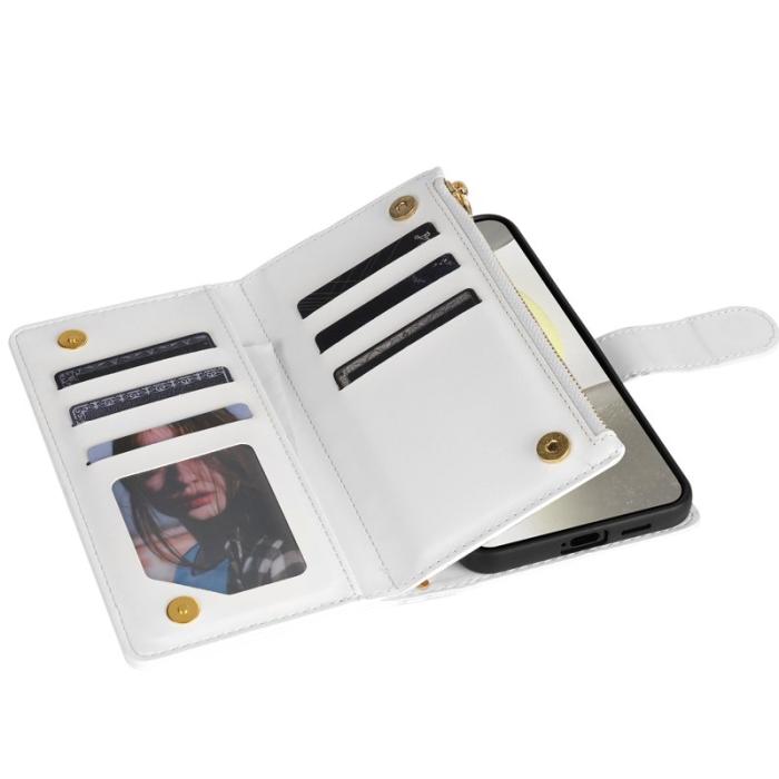 OEM - Samsung Galaxy S26 Ultra Fodral Äkta Läder Rhombus - Vit