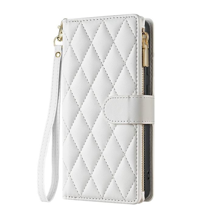 OEM - Samsung Galaxy S26 Ultra Fodral Äkta Läder Rhombus - Vit