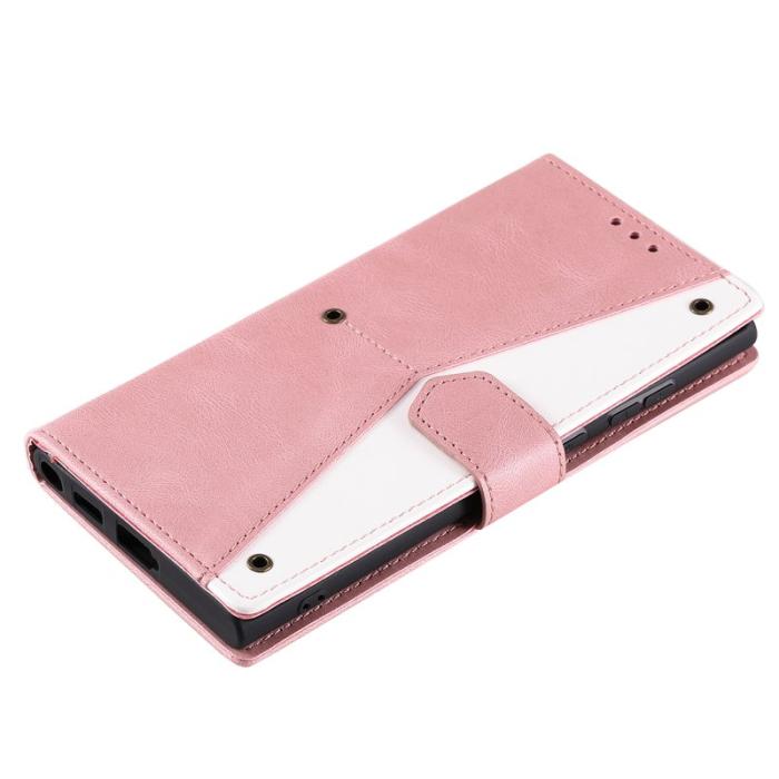 OEM - Samsung Galaxy S26 Ultra Fodral Äkta Läder Splicing - Roséguld