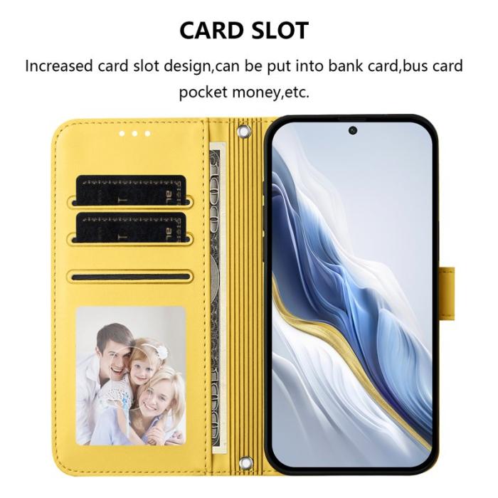 OEM - Samsung Galaxy S26 Ultra Fodral Äkta Läder Ställ - Gul