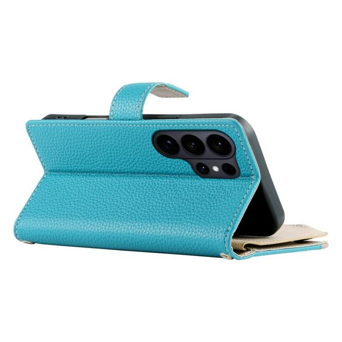 OEM - Samsung Galaxy S26 Ultra Fodral Dragkedja Konstläder Flip - Sjöblå