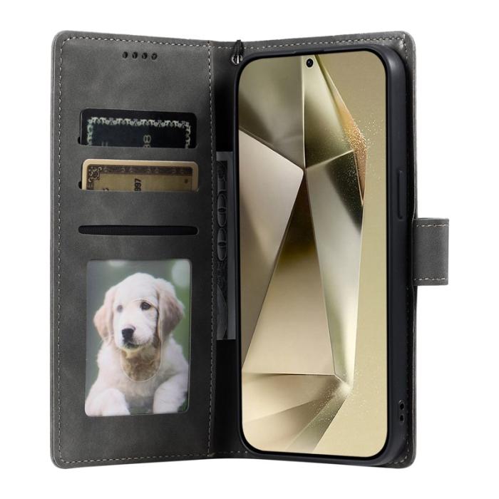 OEM - Samsung Galaxy S26 Ultra Fodral Imprinted Totem Konstläder - Grå