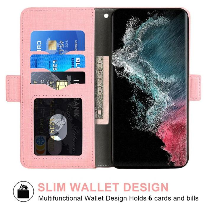OEM - Samsung Galaxy S26 Ultra Fodral Jean Tyg Konstläder - Rosa