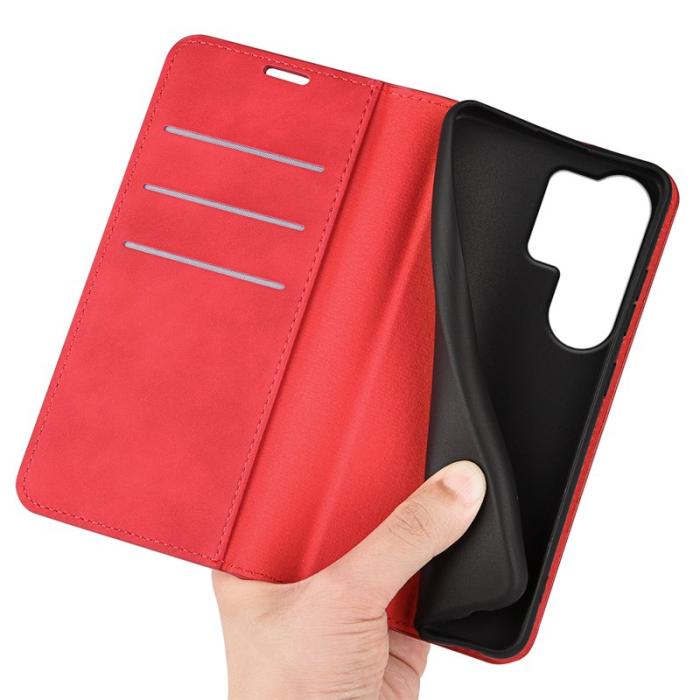 OEM - Samsung Galaxy S26 Ultra Fodral Konstläder - Röd