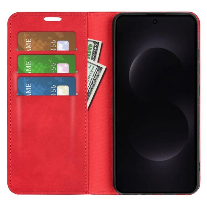 OEM - Samsung Galaxy S26 Ultra Fodral Konstläder - Röd