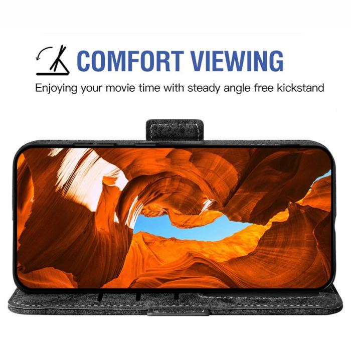 OEM - Samsung Galaxy S26 Ultra Plånboksfodral Konstläder Vattenfärg - Svart