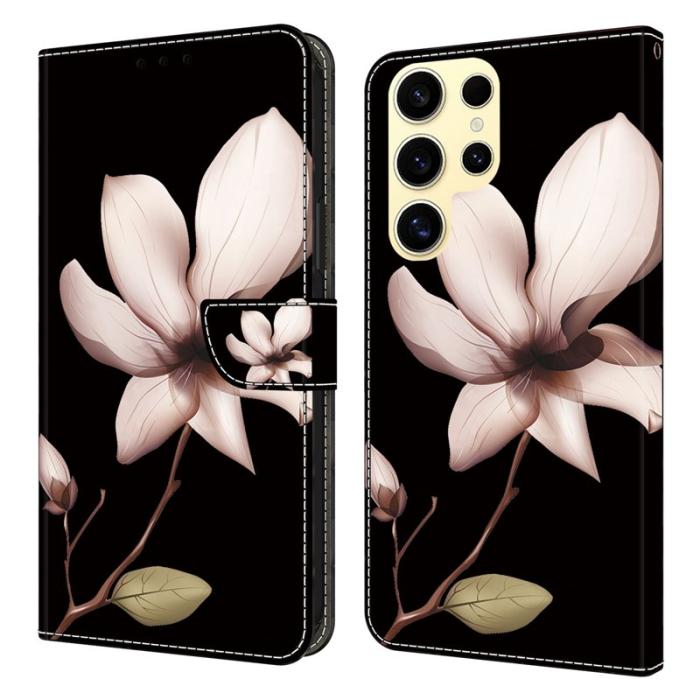 OEM - Samsung Galaxy S26 Ultra Fodral Magnetisk Lås 3D Mönster Äkta Läder - Rosa