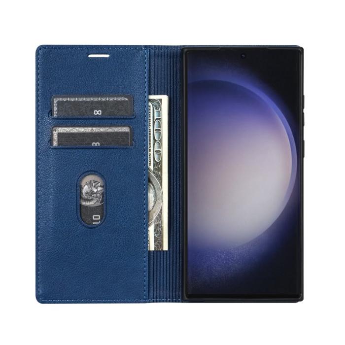 OEM - Samsung Galaxy S26 Ultra Fodral Magnetisk Stängning Konstläder - Blå