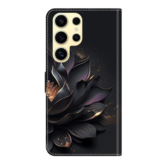 OEM - Samsung Galaxy S26 Ultra Fodral Magnetlås 3D Mönster Äkta Läder - Lila Lotus