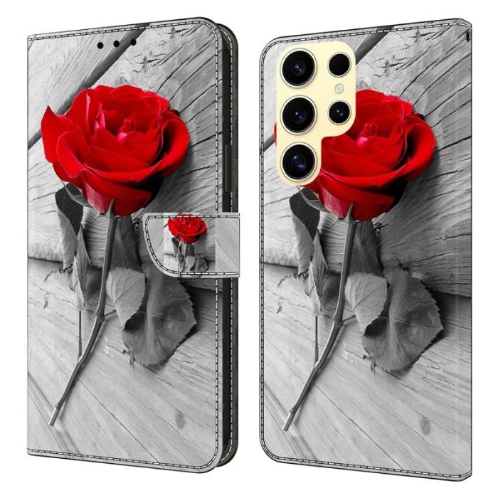 OEM - Samsung Galaxy S26 Ultra Fodral Magnetlås 3D Mönster Äkta Läder - Rosa