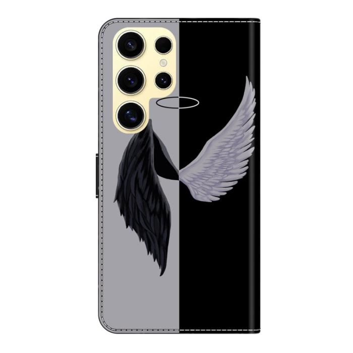 OEM - Samsung Galaxy S26 Ultra Fodral Magnetlås 3D Mönster Äkta Läder - Svart