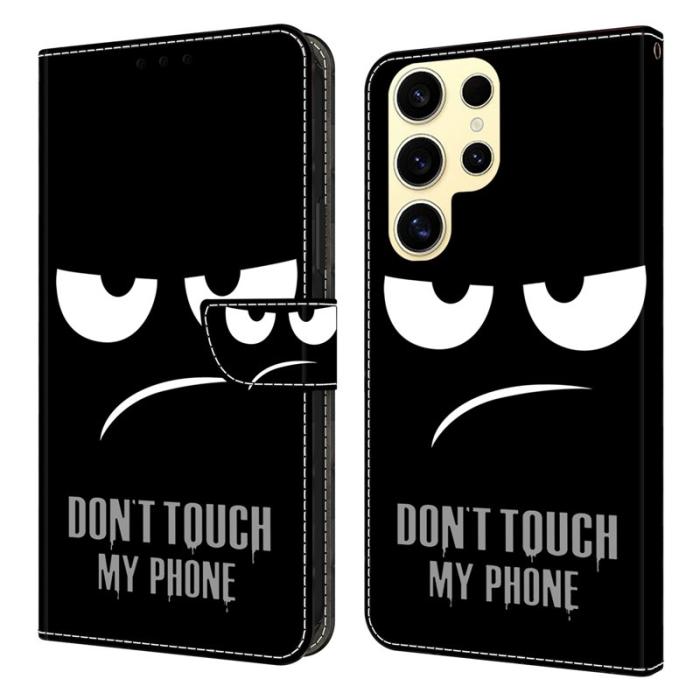 OEM - Samsung Galaxy S26 Ultra Fodral Magnetlås Mönster Äkta Läder - Svart