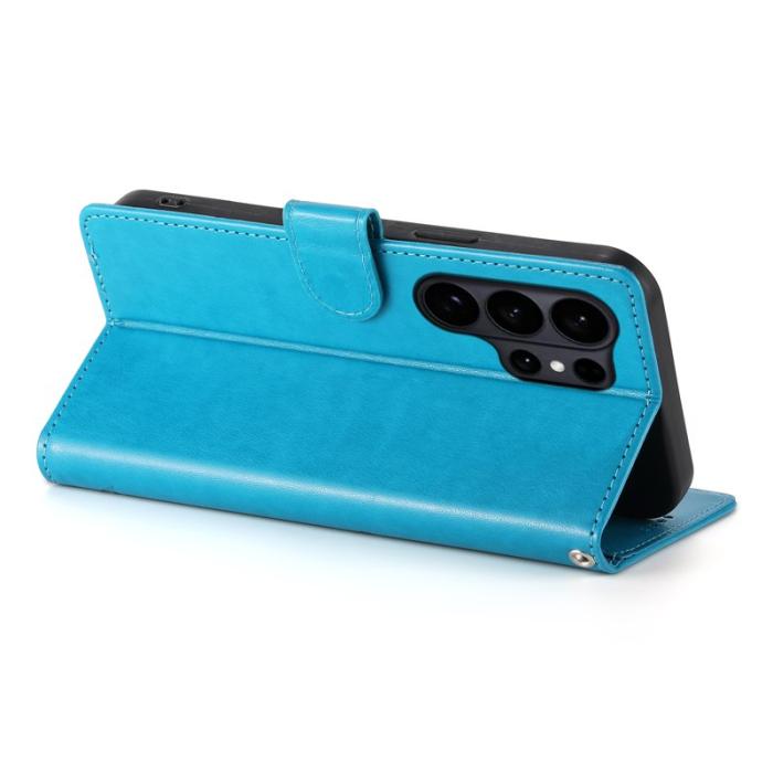 OEM - Samsung Galaxy S26 Ultra Fodral PU Läder Blommönster - Blå