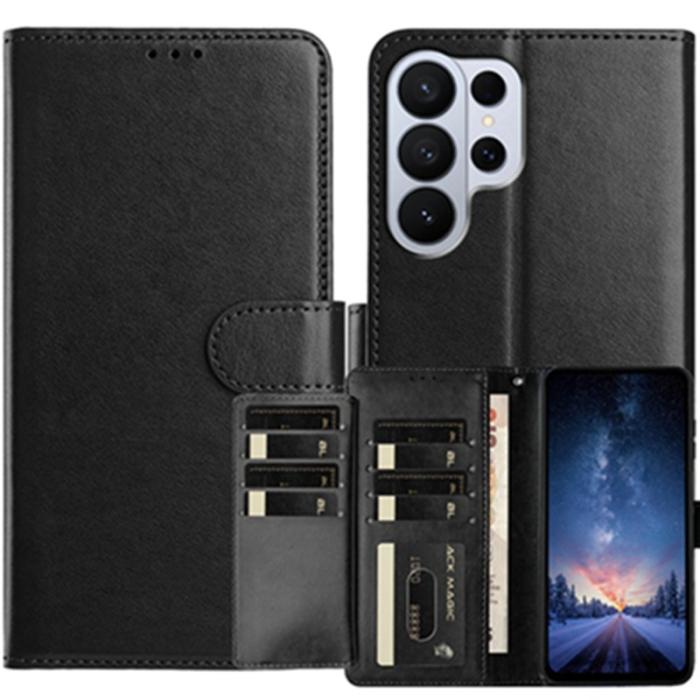 OEM - Samsung Galaxy S26 Ultra Fodral PU Läder Folio Flip - Svart