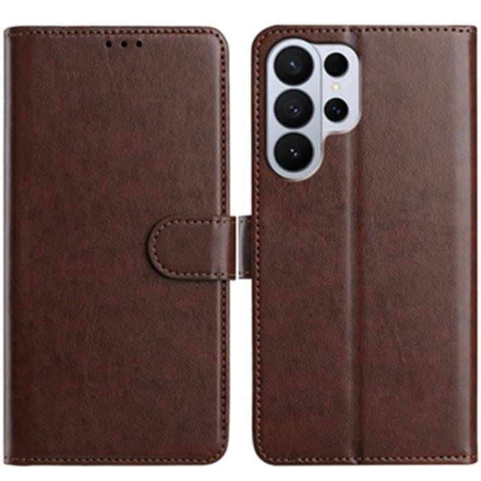 OEM - Samsung Galaxy S26 Ultra Fodral PU Läder Folio Ställ - Kaffe