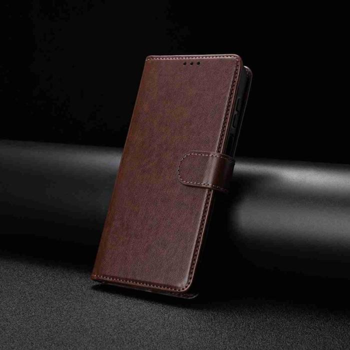 OEM - Samsung Galaxy S26 Ultra Fodral PU Läder Folio Ställ - Kaffe