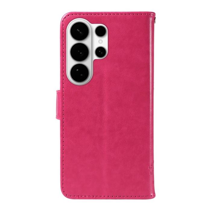 OEM - Samsung Galaxy S26 Ultra Fodral PU läder Katttree Mönster - Rosa