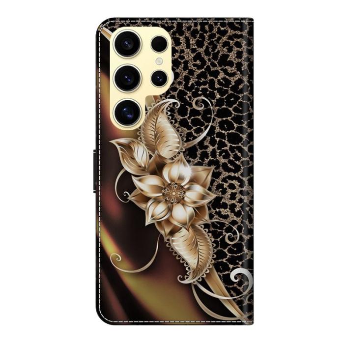 OEM - Samsung Galaxy S26 Ultra Fodral PU Läder Med Ställ - Metallblomma