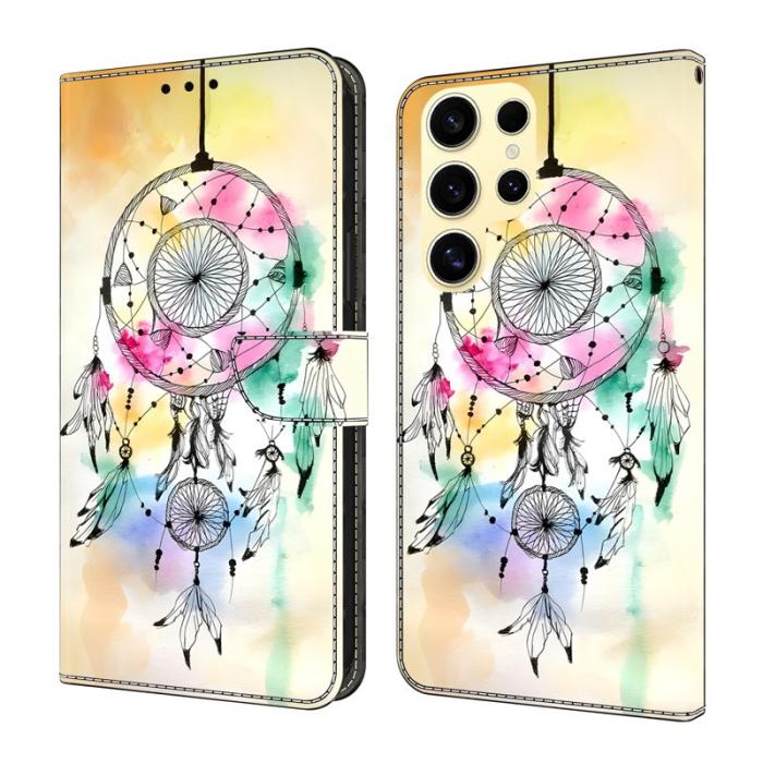 OEM - Samsung Galaxy S26 Ultra Fodral PU Läder Mönster - Bläck Fjäder Drömfångare