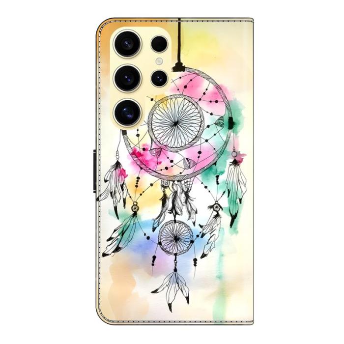 OEM - Samsung Galaxy S26 Ultra Fodral PU Läder Mönster - Bläck Fjäder Drömfångare