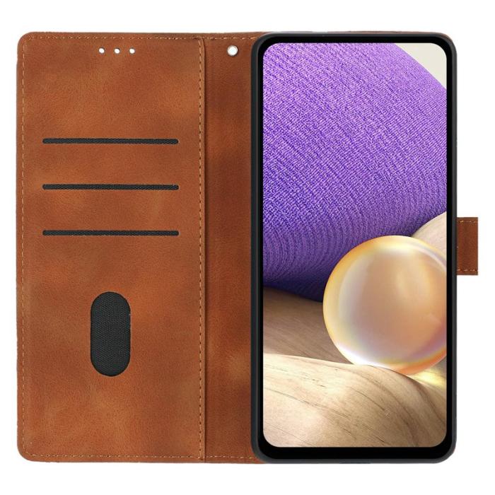 OEM - Samsung Galaxy S26 Ultra Fodral Ställ Impränerad Äkta Läder - Brun