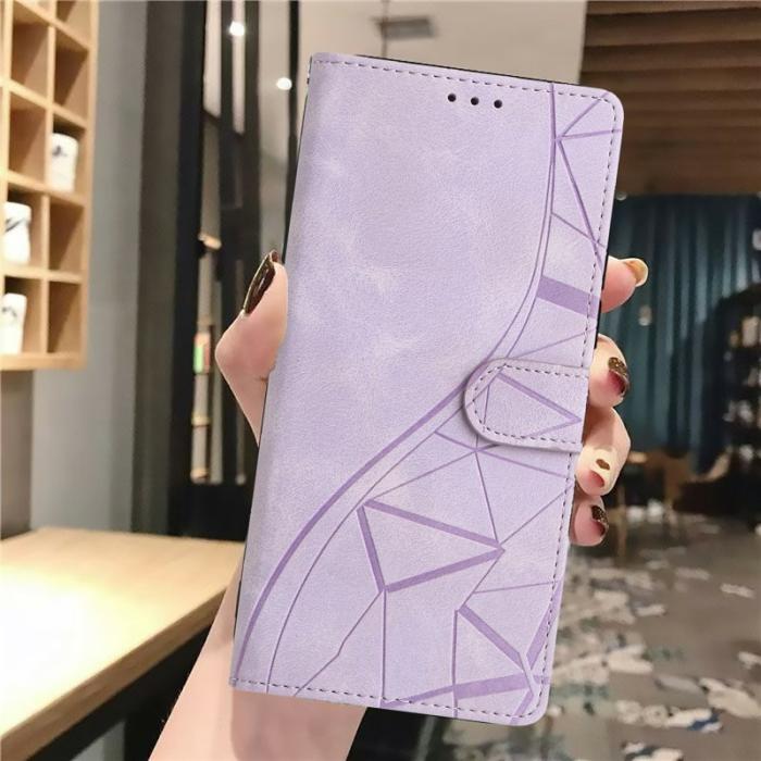 OEM - Samsung Galaxy S26 Ultra Fodral Ställ Impräntad Äkta Läder - Lila