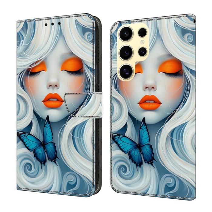 OEM - Samsung Galaxy S26 Ultra Fodral Ställbar PU Läder - Snö Kvinna