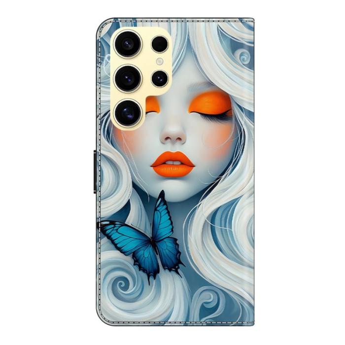 OEM - Samsung Galaxy S26 Ultra Fodral Ställbar PU Läder - Snö Kvinna