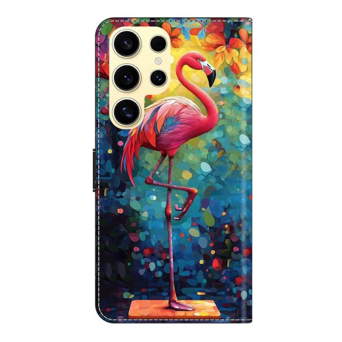 OEM - Samsung Galaxy S26 Ultra Fodral Ställbart Mönstertryck PU Läder - Fågel