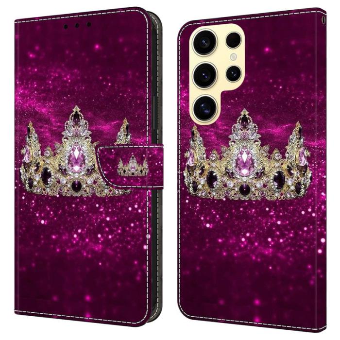 OEM - Samsung Galaxy S26 Ultra Fodral Ställning Mönstertryck Konstläder - Lila