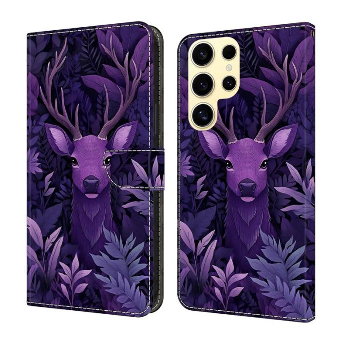 OEM - Samsung Galaxy S26 Ultra Fodral Vikbart Ställ PU Läder Mönster - Lila